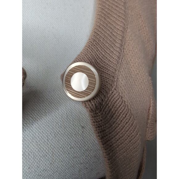 Cottagecore Twelve by Twelve woven bow pastel pink button up cardigan M - Picture 7 of 9